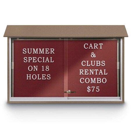 United Visual Products Outdoor Enclosed Combo Board, 72"x36", Brnz Frame/Wht Porc & Blue Spruce UVCB7236ODBZ-WHTPORC-BLSPRU